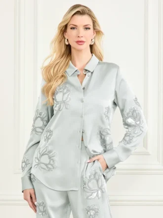Chemise à fleurs brodées Gwen