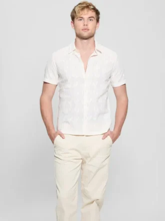 Chemise à manches courtes tissée Jacoby
