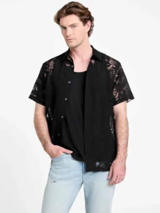 Chemise à motif floral dévoré