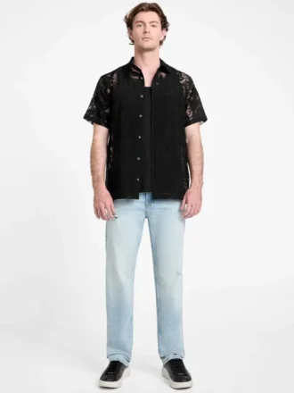 Chemise à motif floral dévoré