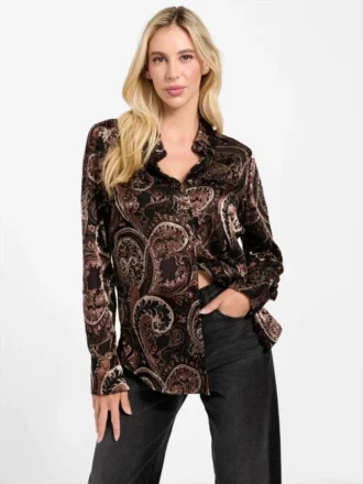 Chemise oversize Clarisse à motif cachemire dévoré