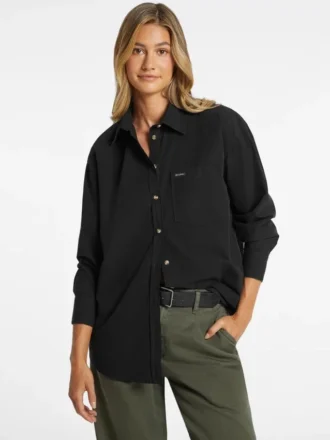 Chemise oversize à manches longues et poches