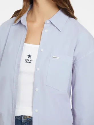 Chemise oversize à manches longues et poches