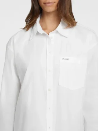 Chemise oversize à manches longues et poches