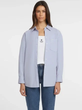 Chemise oversize à manches longues et poches
