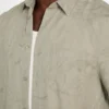 Chemise à poches en jacquard écologique motif feuillage