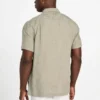 Chemise à poches en jacquard écologique motif feuillage