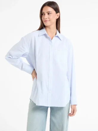 Chemise à rayures et blocs de couleur