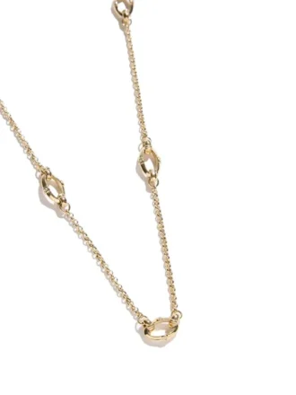 Collier à maillons en forme de bambou dorés