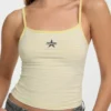 Crop top à étoiles brodées