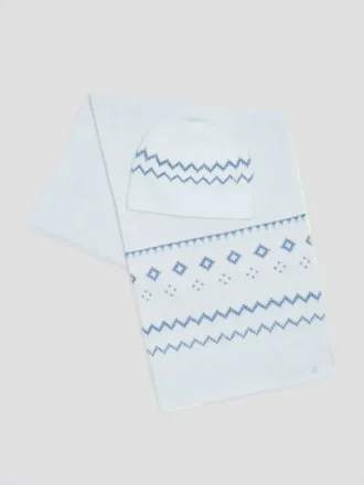 Ensemble bonnet et écharpe en jacquard