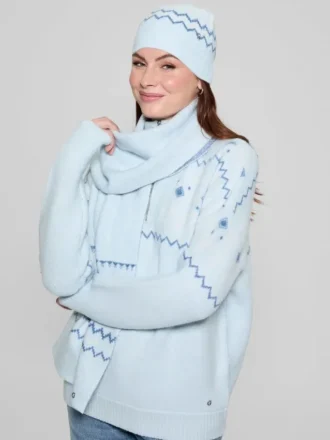 Ensemble bonnet et écharpe en jacquard