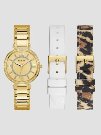 Ensemble de montres analogiques dorées