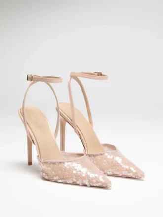 Escarpins à bride cheville et paillettes