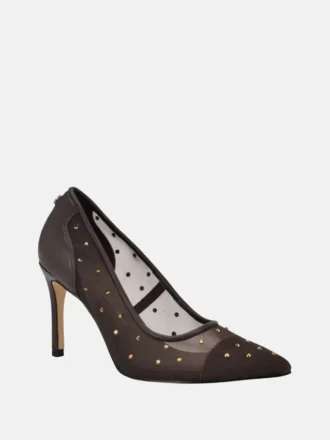 Escarpins en maille à strass
