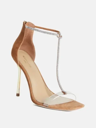 Escarpins à talon aiguille Olivia avec bride en T et strass