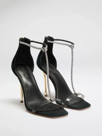 Escarpins à talon aiguille Olivia avec bride en T et strass