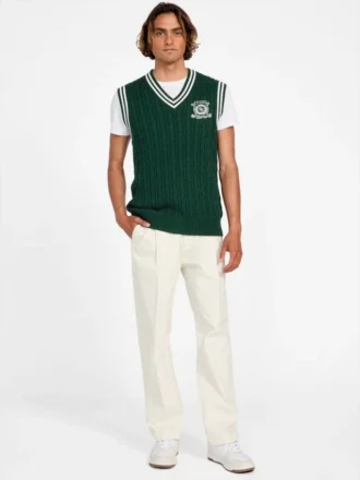 Gilet Eco Holden à col en V et maille torsadée