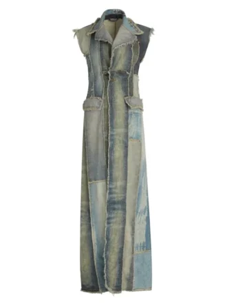Gilet en denim patchwork