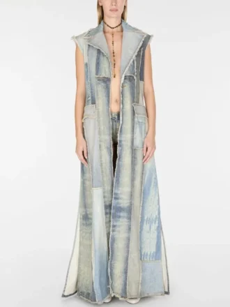 Gilet en denim patchwork