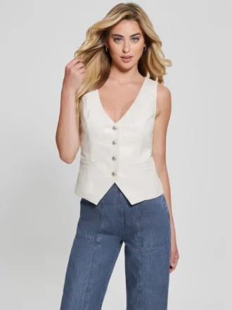 Gilet en simili cuir Fatima