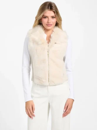 Gilet zippé en fausse fourrure Amari