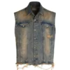 Gilets de camionneur en denim délavé Gilets de camionneur en denim délavé