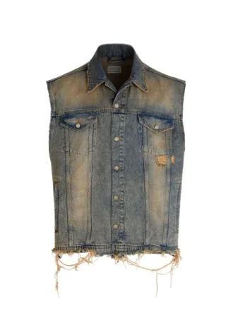 Gilets de camionneur en denim délavé