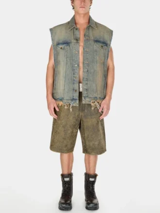 Gilets de camionneur en denim délavé