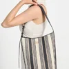Grand sac seau en toile rayée Nicolette Grand sac seau en toile rayée Nicolette
