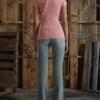 Pantalon en denim taille basse à œillets