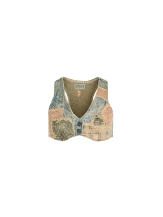 Haut patchwork en denim vintage Haut patchwork en denim vintage