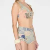Haut patchwork en denim vintage