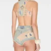 Haut patchwork en denim vintage