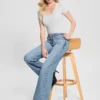 Jeans éco taille basse ample
