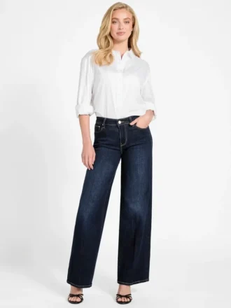 Jeans palazzo sexy à taille moyenne et jambes larges