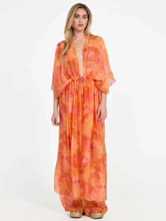 Kimono long en mélange de soie Kimono long en mélange de soie