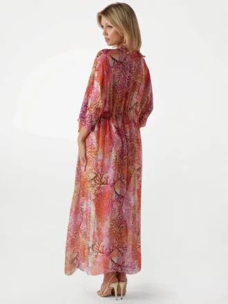 Kimono long en mélange de soie