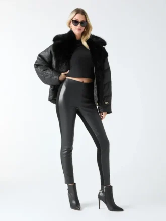 Legging taille haute en cuir Coy