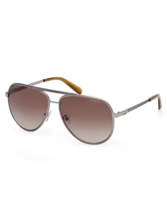Lunettes de soleil aviateur à monture métallique rayée