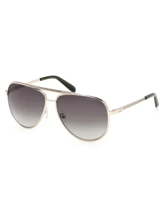 Lunettes de soleil aviateur à monture métallique rayée