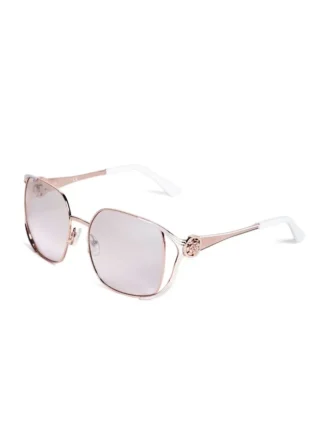 Lunettes de soleil carrées en métal Vera