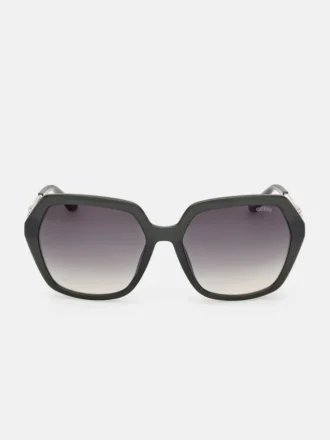 Lunettes de soleil carrées et géométriques en plastique
