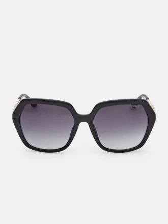 Lunettes de soleil carrées et géométriques en plastique