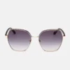 Lunettes de soleil géométriques en métal