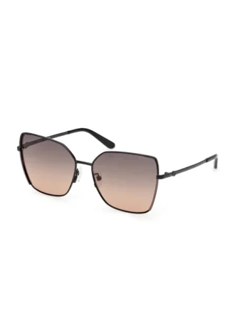 Lunettes de soleil métalliques géométriques papillon