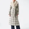 Manteau cache-cœur à carreaux et paillettes Charlize Manteau cache-cœur à carreaux et paillettes Charlize