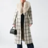Manteau cache-cœur à carreaux et paillettes Charlize Manteau cache-cœur à carreaux et paillettes Charlize