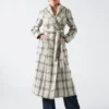 Manteau cache-cœur à carreaux et paillettes Charlize Manteau cache-cœur à carreaux et paillettes Charlize