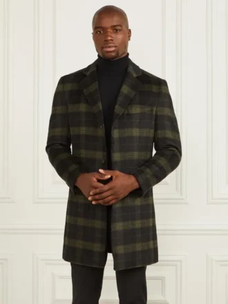 Manteau à carreaux à simple boutonnage Manteau à carreaux à simple boutonnage